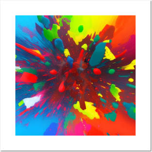 Abstract Colourful Splatter Art Posters and Art